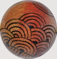 Holzkugeln in orange mit Zentangle Motiv