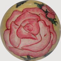 Kugel mit rosaroter Rose